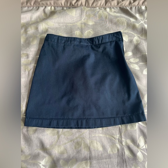 💥Sold💥 Lands End School Uniform Girls Blend Chino Skort Above Knee navy blue - Picture 3 of 7